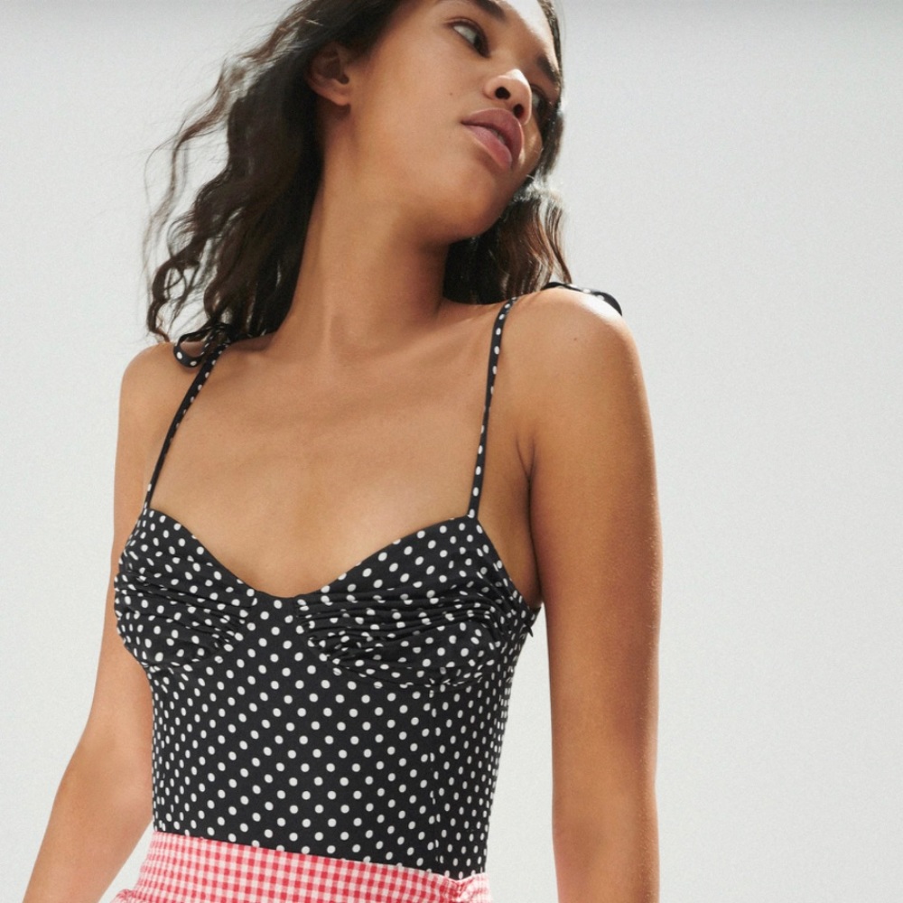 Zara B&W Polka Dot Bodysuit